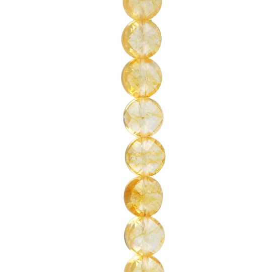 Yellow Faceted Citrine Coin Beads by Bead Landing&#x2122;